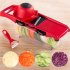 Mandoline Food Slicer  Stainless Steel Veggie Chopper  6 Modes Safe Mandoline With 1 Parer Adjustable Vegetable Slicer  For Kitchen Grown ups Beginners red