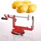 Manual Rotating Potato Chip Cutter Potato  Slicer Cutting Machine Potato Machine red