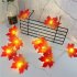 Maple Leaves Shape LED String Light Christmas Halloween Fence Party Stair Railing Decoration Battery Box