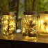 Mason Jar Solar Lamp With 2V80MAH Solar Panel IP65 Waterproof Hanging Light Outdoor Christmas Wedding Birthday Party Garden Decor color frosted