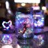 Mason Jar Solar Lamp With 2V80MAH Solar Panel IP65 Waterproof Hanging Light Outdoor Christmas Wedding Birthday Party Garden Decor color frosted