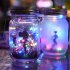 Mason Jar Solar Lamp With 2V80MAH Solar Panel IP65 Waterproof Hanging Light Outdoor Christmas Wedding Birthday Party Garden Decor color frosted