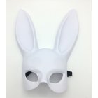 Masquerade Rabbit Ears Mask For Women Half Face Cosplay Mask Halloween Props Party Performance Supplies matte white One size