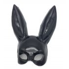 Masquerade Rabbit Ears Mask For Women Half Face Cosplay Mask Halloween Props Party Performance Supplies Bright black One size