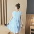 Maternity Dress Chiffon Sweet Pleated Dress Loose Breathable Pregnant Woman Clothes sky blue M