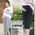 Maternity Leggings Modal Lace Adjustable Spring Summer Pregnant Women Trousers  black L