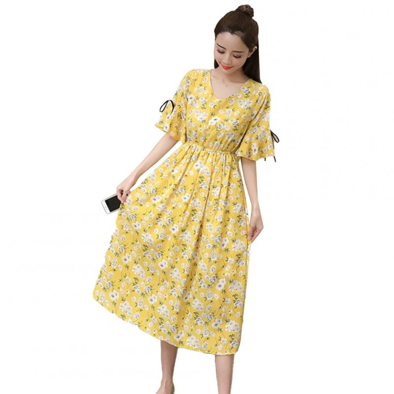 Summer Maternity Dress Floral Print Maxi Dress V-neck Short Sleeve Pregnancy  Dress Women Dresses | Wish