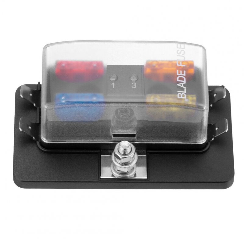 4-way Car Modification Fuse Kit 1-in-4 out Fuse Holder Box Block Panel Board with Led Indicator 