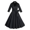 Leadingstar Women's Lapple 3/4 Sleeve Dress