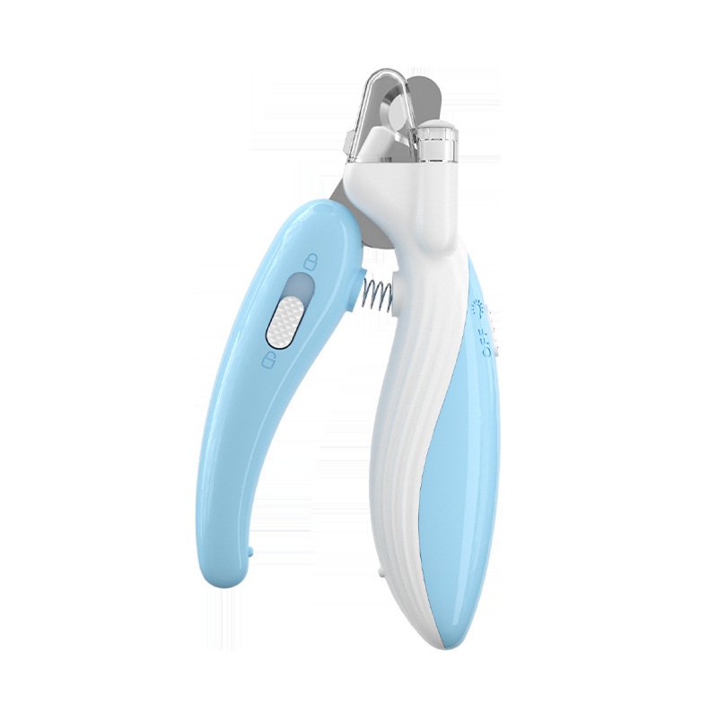 Professional Pet Nail Clipper With Ultra Bright LED Light Whale Shape Nail Scissors Claw Trimmer Tool Pet Grooming Supplies light blue 10237