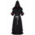 Mediaeval Monks Clothing Pastor Clothes Long Robe Wizard Costume Cosplay Church Fathers Costumes Halloween Masquerade Costume Black  medieval monk  L