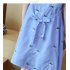Medium Style Stripes Printing Embroidered Dress for Pregnant Woman blue M