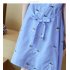 Medium Style Stripes Printing Embroidered Dress for Pregnant Woman blue XL