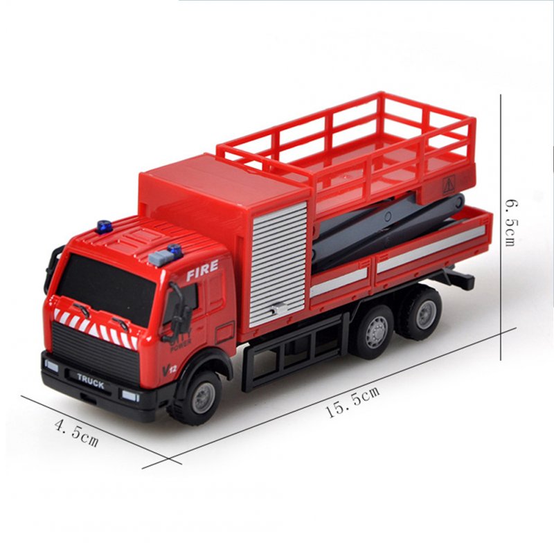 Medium-sized Alloy Children Pull  Back  Car  Toy Fire-fighting Engineering Vehicle Multiple Simulation Model Pull back fire rescue vehicle