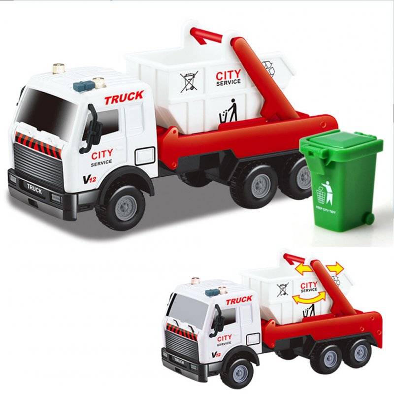 Medium-sized Alloy Children Pull  Back  Car  Toy Fire-fighting Engineering Vehicle Multiple Simulation Model Pull back swing arm garbage truck