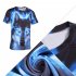 Men 3D Blue Wolf Digital Printing Pattern Short Sleeve T shirt Wolf  L