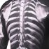 Men 3D Perspective Skeleton Printing Long Sleeve Round Collar T Shirt Photo Color M