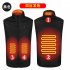 Men 4 Zones Heating Vest Usb Smart Heating 3 speed Adjustable Temperature Vest Black