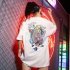 Men And Women Couple Summer Colorful Fish Printing Short sleeved T shirt Tops white XXL