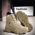 Men Army Tactical Combat Military Ankle Boots Outdoor Hiking Desert Shoes sand color 45