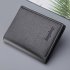 Men Artifical Pu Leather  Wallet With Card Slots Multifunctional Lychee Pattern Ultra Strong Stitching Short Business Wallet 6572 black