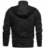 Men Autumn And Winter Fleece Lined Thickening Embroidered Cotton Hooded Jacket Coat Tops black XXL