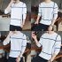 Men Autumn Fashion Slim Long Sleeve Round Neckline Sweatshirt Tops D113 white M