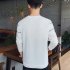 Men Autumn Fashion Slim Long Sleeve Round Neckline Sweatshirt Tops D113 white XL