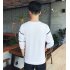 Men Autumn Fashion Slim Long Sleeve Round Neckline Sweatshirt Tops D108 white XXXL