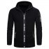 Men Autumn Slim Knit Cardigan Zip Up Hooded Sweater Jacket Coat Tops black S