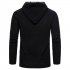 Men Autumn Slim Knit Cardigan Zip Up Hooded Sweater Jacket Coat Tops black M