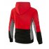 Men Autumn Stitching Hooded Pullover Casual Long Sleeve Sweater Coat Tops red 3XL
