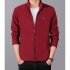 Men Autumn Winter Casual Stand up Collar Cotton Blend Jacket Coat Top red XL