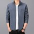 Men Autumn Winter Casual Stand up Collar Cotton Blend Jacket Coat Top red 2XL