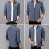 Men Autumn Winter Casual Stand up Collar Cotton Blend Jacket Coat Top red L