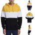 Men Autumn Winter Creative Solid Color Casual Hooded Loose Sweater Shirt Tops Yellow white black M