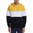 Men Autumn Winter Creative Solid Color Casual Hooded Loose Sweater Shirt Tops Yellow white black S
