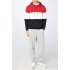 Men Autumn Winter Creative Solid Color Casual Hooded Loose Sweater Shirt Tops Red white black M