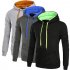 Men Autumn Winter Solid Color Hooded Sweater Hoodie Tops black M