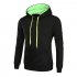 Men Autumn Winter Solid Color Hooded Sweater Hoodie Tops black 2XL
