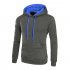 Men Autumn Winter Solid Color Hooded Sweater Hoodie Tops light grey M