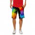Men Beach Pants Quick Dry Casual Large Size Loose Shorts Ink painting XXXL