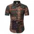 Men Beach Short Sleeve Shirt Fashion Hawaiian Casual Large Size Tops as shown L