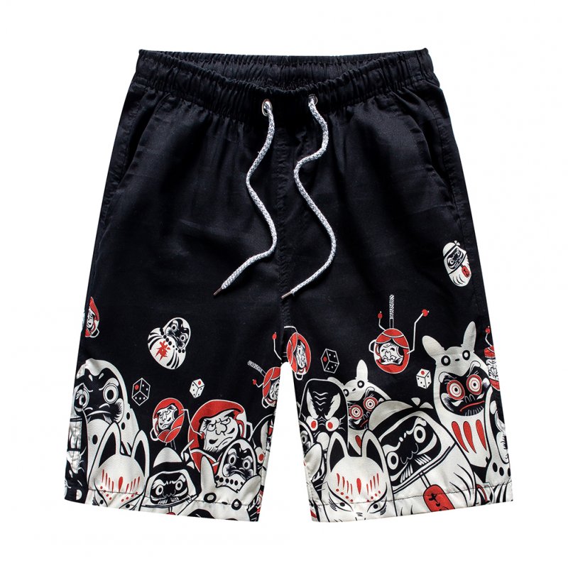 Men Beach Shorts Quick Dry Loose Casual Oversize Boxer Shorts mask_L