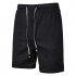 Men Beach Shorts Straight Tube Shape Flax Solid Color Shorts  gray XL