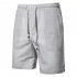 Men Beach Shorts Straight Tube Shape Flax Solid Color Shorts  brown L