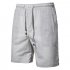 Men Beach Shorts Straight Tube Shape Flax Solid Color Shorts  black L