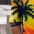 Men Beach T shirt Long Sleeve Lapel Cardigan Tops Trendy 3d Coconut Printing Casual Breathable Shirt red 2XL