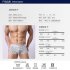 Men Boxer Briefs Cotton Low Waist Striped Printing Underwear Fashion Breathable Underpants Orange M