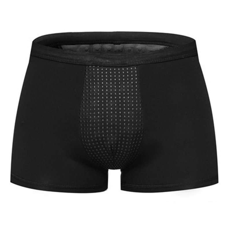 Men Boxers Underwear Breathable Magnetic Therapy Short Pants  Black _XXXXL